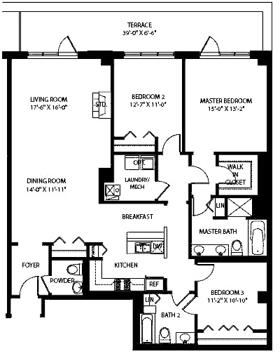 3140 N Sheffield Floorplan - 709 Tier*